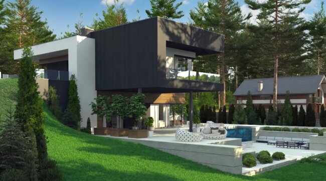Eğimli Arazide Ev Villa Projeleri