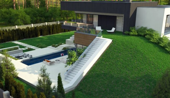 Eğimli Arazide Ev Villa Projeleri