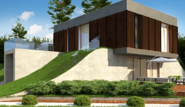Eğimli Arazide Ev Villa Projeleri