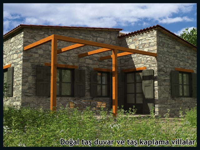 Doğal Taş Duvar ve Taş Kaplama Villalar Ev Villa Projeleri