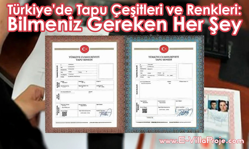 Türkiye'de Tapu Çeşitleri ve Renkleri: Bilmeniz Gereken Her Şey